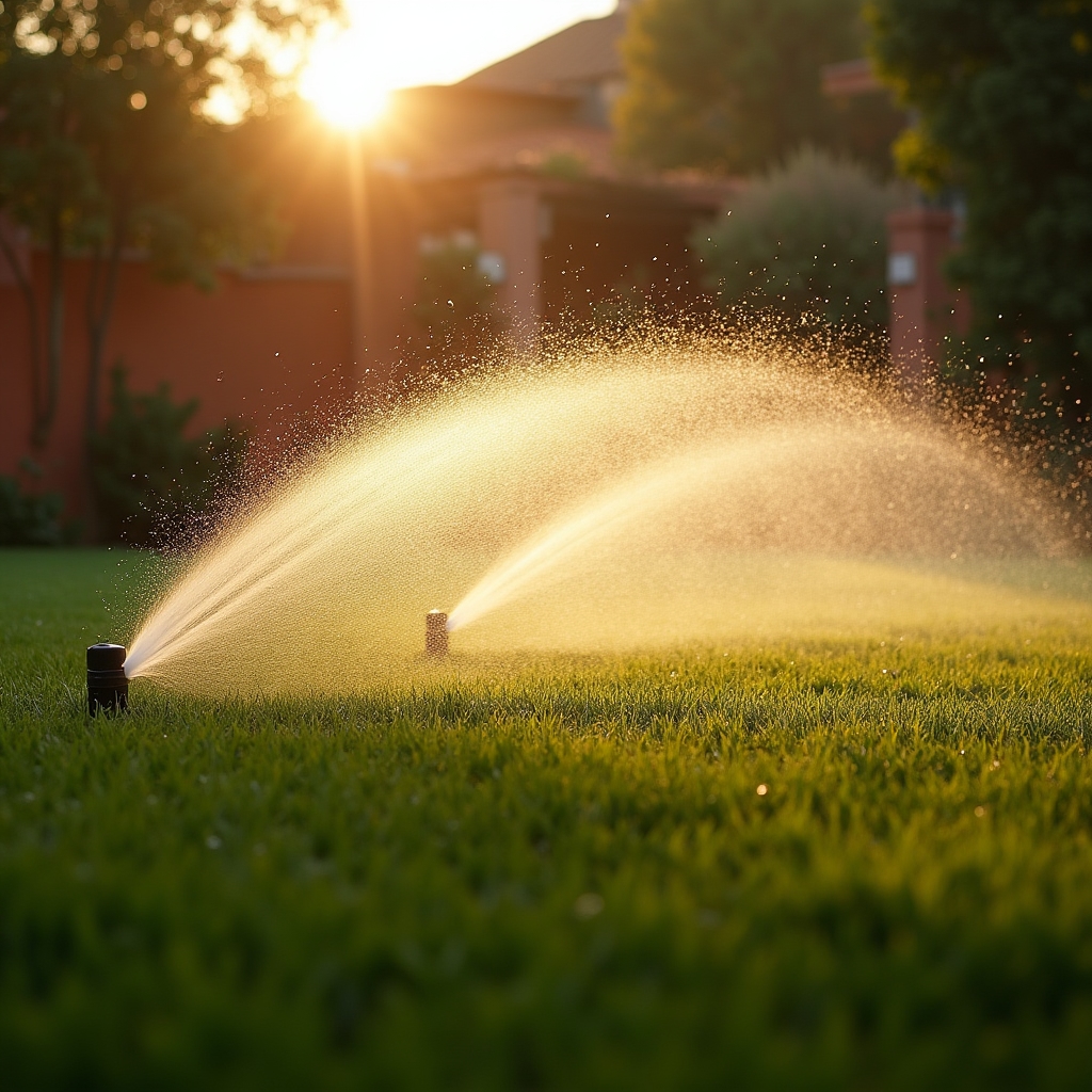 Sistema di irrigazione installato in un giardino privato a Lecce